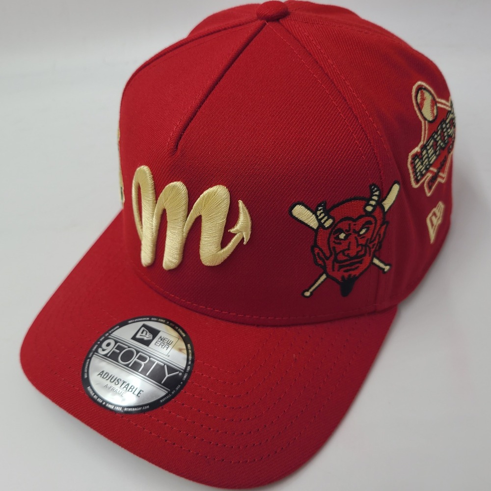 Diablos Rojos del Mexico Hat Snapback New Era 9Forty Red Gold LMB A-Frame Men